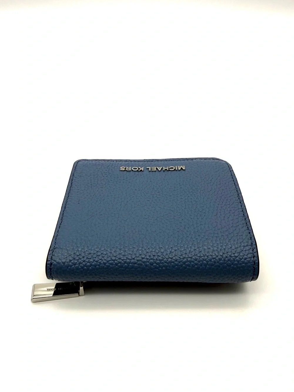 Michael Kors Jet Set Pebble Leather Wallet Blue Two Tone